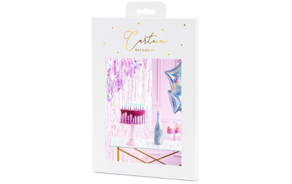 Partydeco Accessoires de fête Rideau 90 x 250 cm, Opale