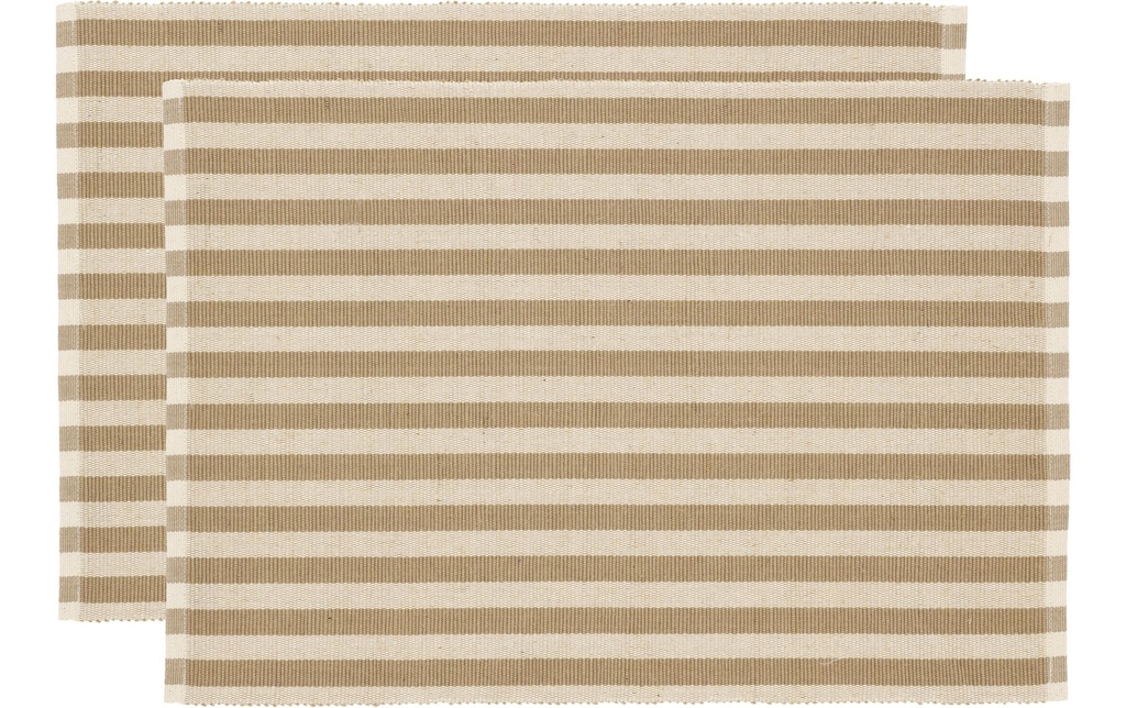 Södahl Set de table Statement Stripe 48 cm x 33 cm, 2 pièces, Beige