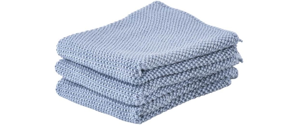 Zone Denmark Torchon à vaisselle Set de 3, bleu, 27 x 27 cm