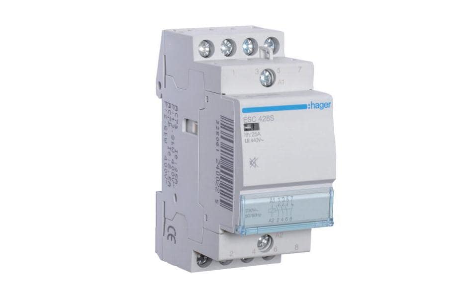Hager Contacteur 25A 3S + 1Ö 230 V sans bourdonnement