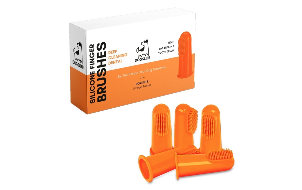 DogsLife Nettoyage des dents Brosses à doigts en silicone 5 pièces