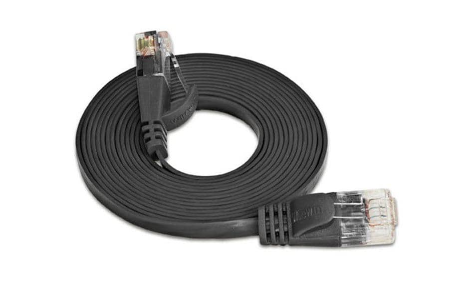 SLIM Câble patch slim RJ-45 - RJ-45, Cat 6, UTP, 3 m, Noir
