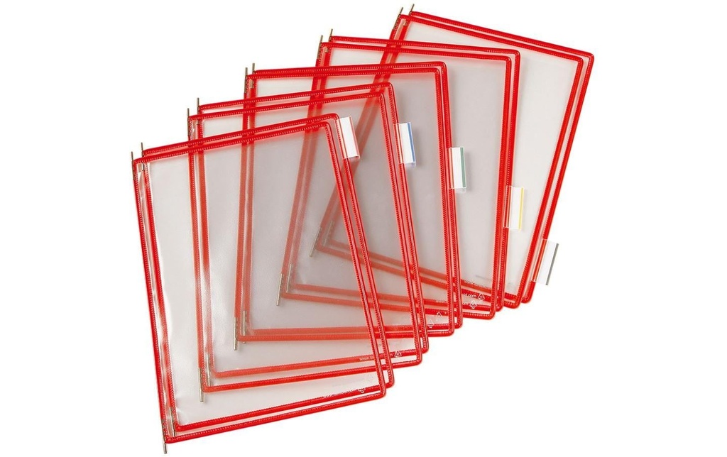 Tarifold Porte-documents Pochettes transparentes T-Display Rouge 10 pièces