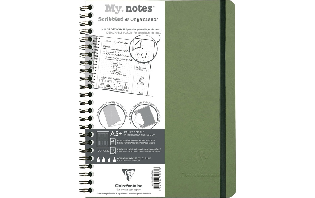 Clairefontaine Bloc-notes AgeBag A5+, dotted, vert