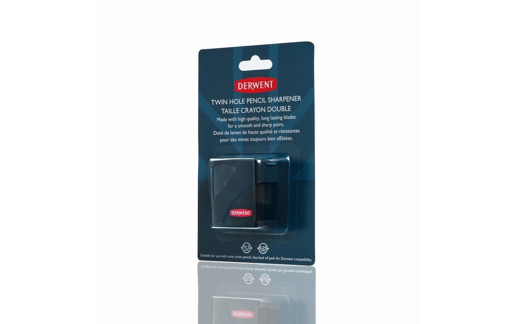 Derwent Taille-crayon double trou avec réservoir, noir