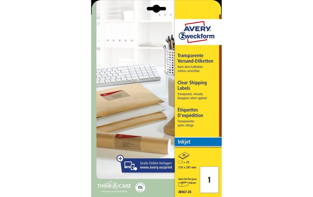 AVERY ZWECKFORM Etiquettes adresse 210x297mm (25 pces)