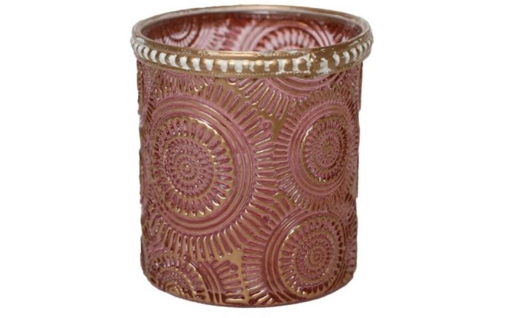 CHALET Photophore Limay 8 cm, Verre, Rose