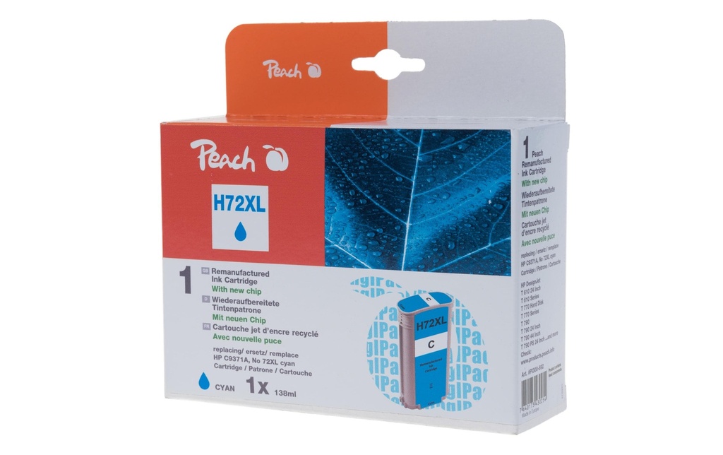 Peach Encre HP No. 72XL (C9371A) Cyan
