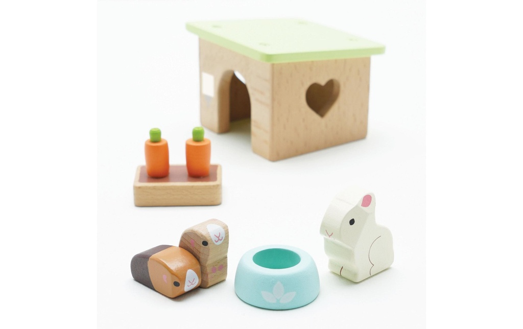 LE TOY VAN Meuble de maison de poupée Set lapin et cochon d'Inde