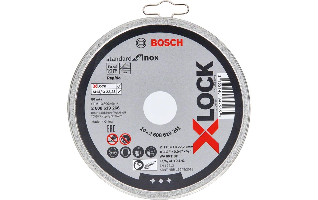 Bosch Professional Disque à tronçonner droit X-LOCK Standard for Inox 115 x 1