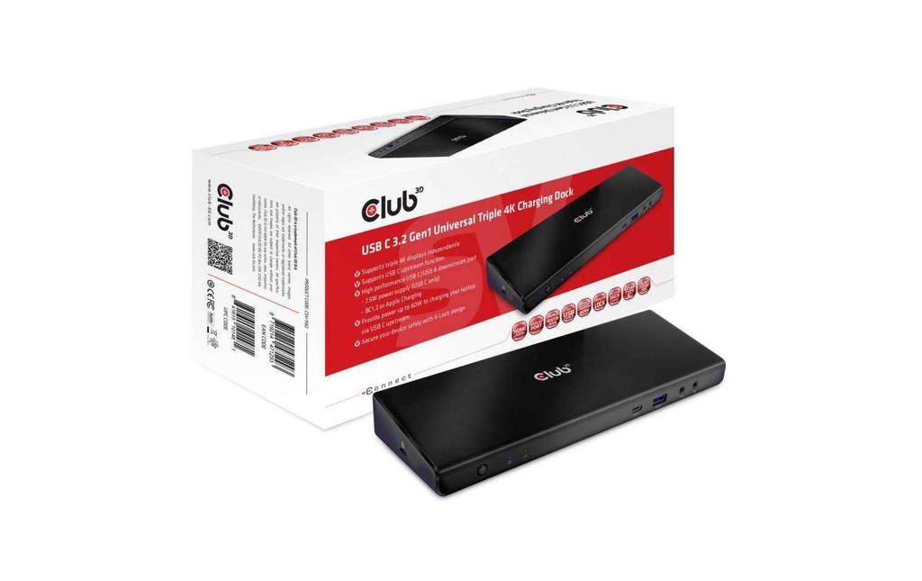 Club 3D Station d'accueil CSV-1562 USB-C 3.2 Gen1 Triple 4K