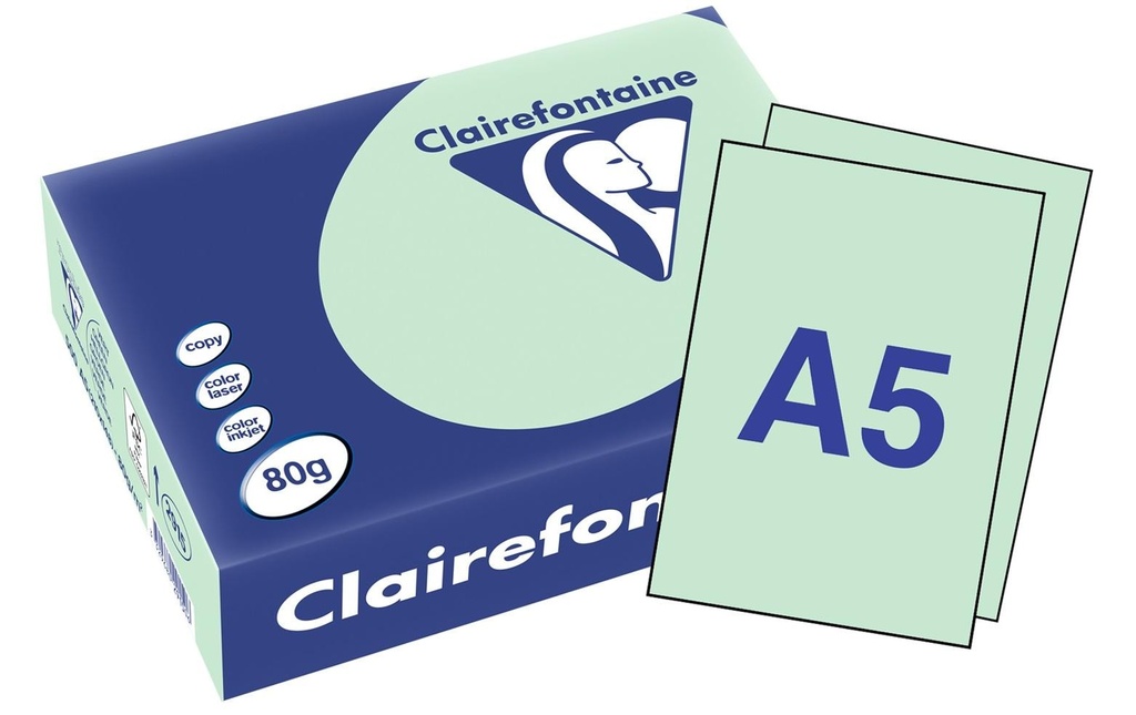 Clairefontaine Papier pour photocopie Trophée A5, vert clair, 80 gm2, 500 feuilles