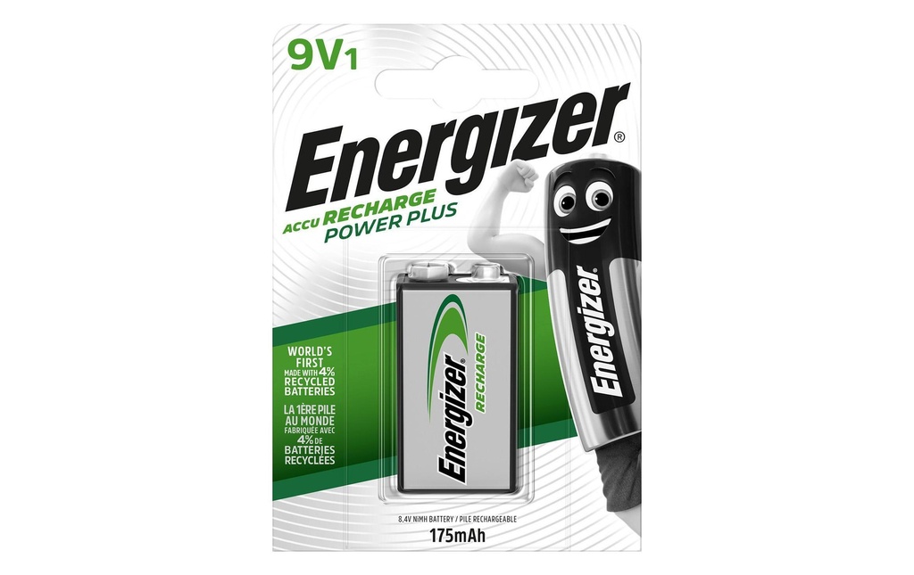 Energizer Batterie Power Plus NiMH 9V E-Block 175 mAh, 1 Pièce/s