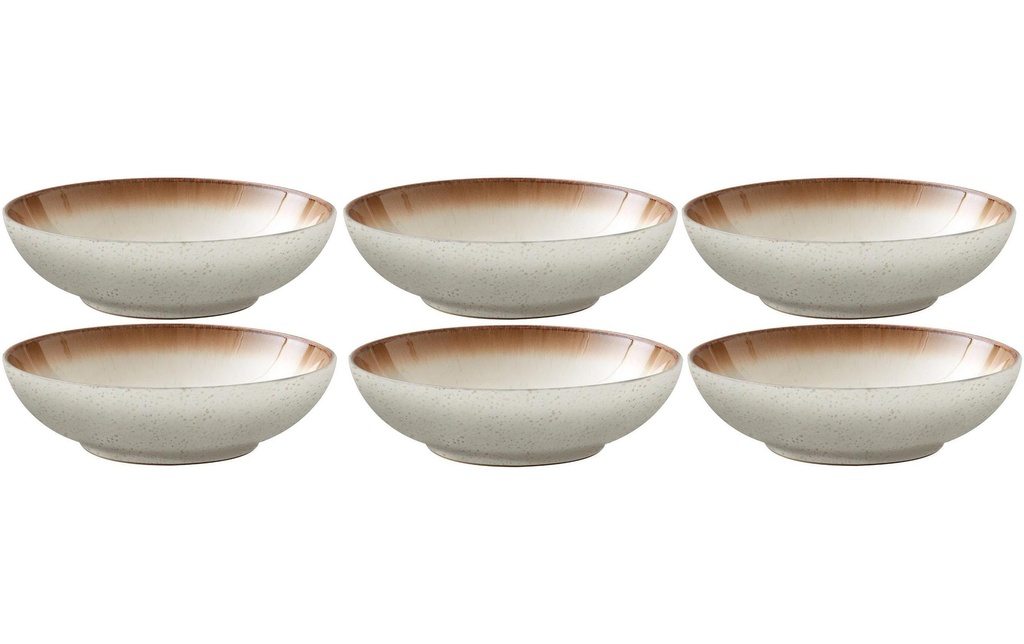 Bitz Assiette de soupe et de pâtes Ø 20 cm, 6 Pièce/s, Beige/Crème