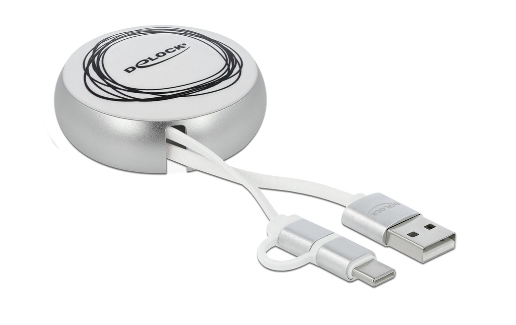 Delock Câble USB 2.0 USB-A - USB-C/Micro-USB B 0.92 m
