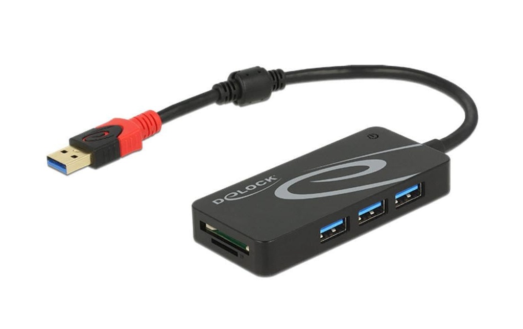Delock Station d'accueil USB 3.1 - 3x Typ-A + SD / Micro SD Reader