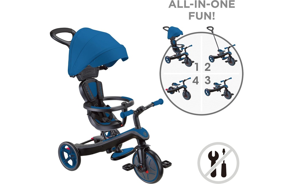 GLOBBER Tricycle Trike Explorer 4 en 1 Bleu royal