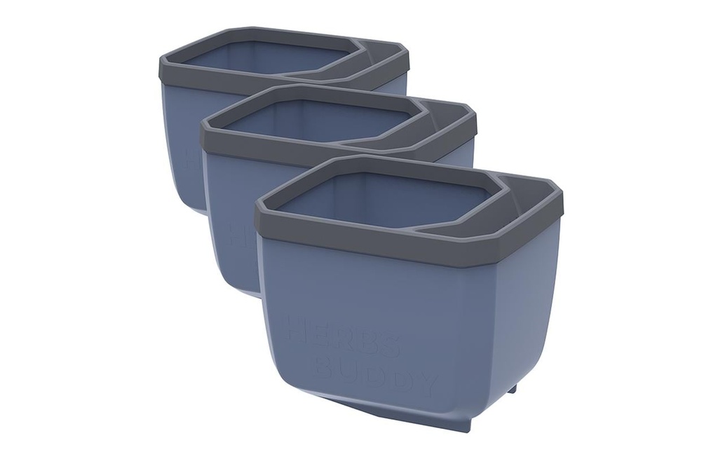 Gusta Garden HERBS BUDDY Pot à herbes aromatiques Set de 3 pièces Bleu