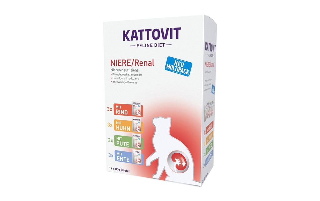 Kattovit Alimentation humide Multipack rein/renal, 12 x 85 g