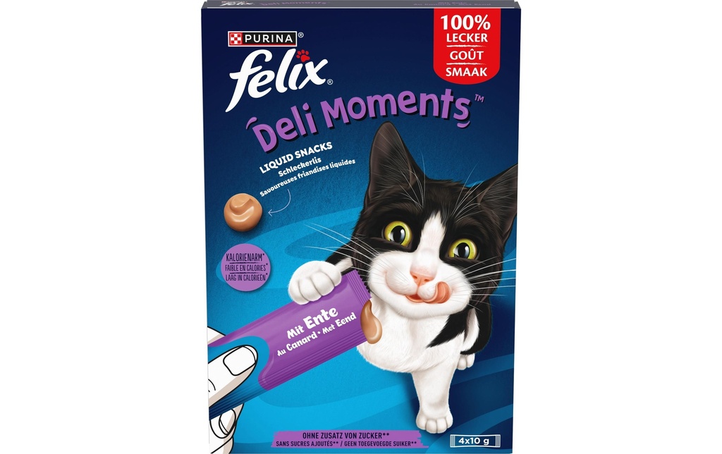Felix Collation pour chat Deli Moments canard 4 x 10g