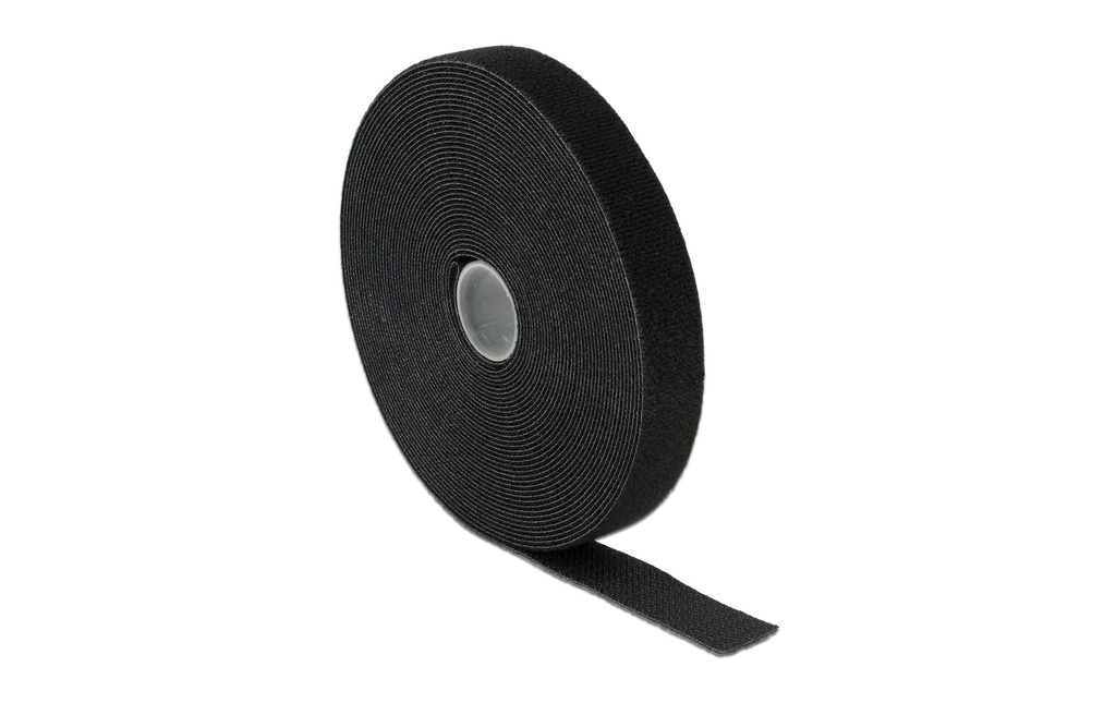 Delock Rouleau de bande auto-agrippante 10 m x 20 mm Noir