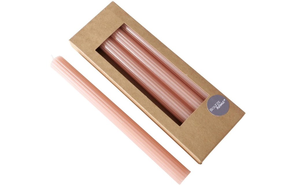 Boltze Bougie droite Classic Set de 4 pièces, Rose pâle