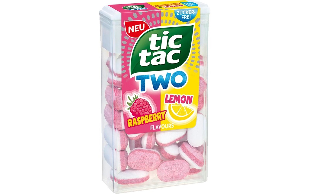 Tic Tac Bonbons Deux citrons à la framboise 38.5 g