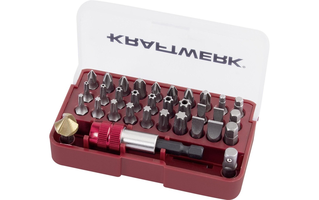 Kraftwerk Kits de bits avec fraise à chanfreiner, 33 pièces
