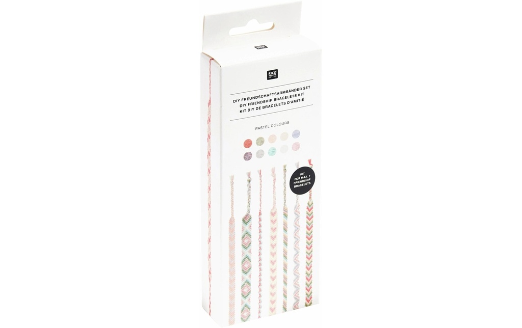 Rico Design DIY Set de bracelets d'amitié Couleurs pastel