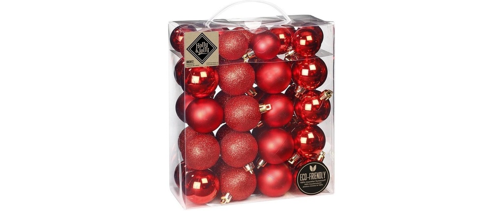 Holly & Jolly Boule de Noël Mélange de rouge 44 pièces