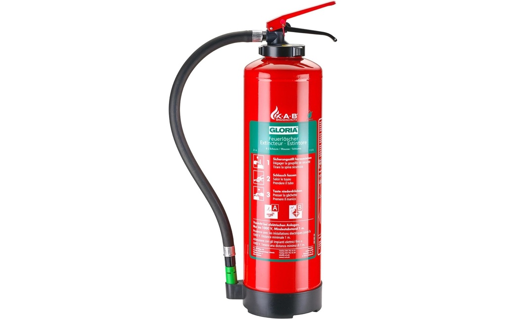 Gloria Extincteurs Mousse Classe d'incendie A,B 6 L