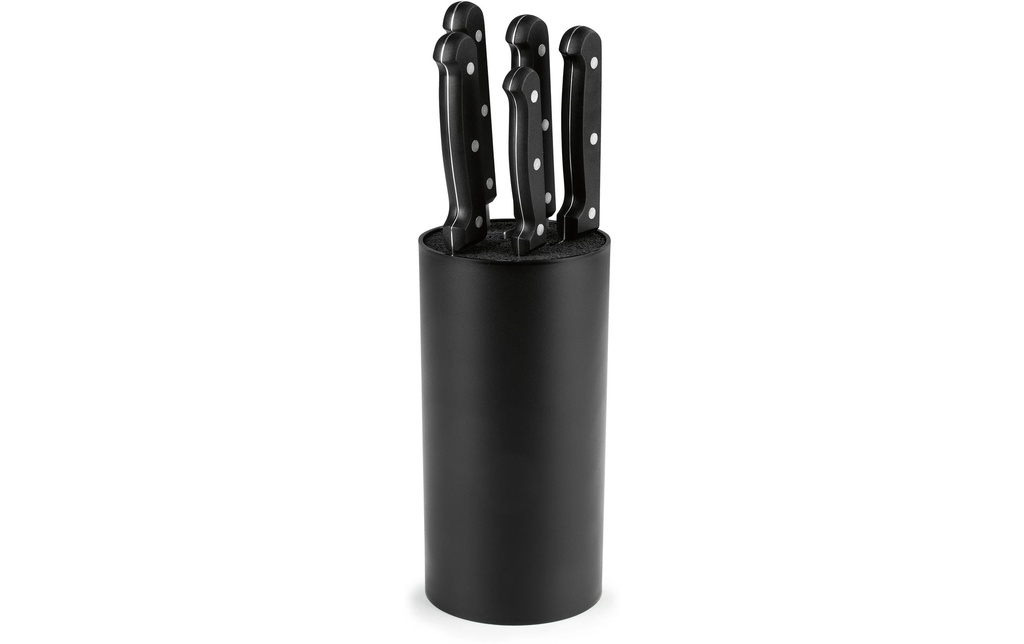 GOURMETmaxx Kits de bloc de couteaux avec couteaux Acier inoxydable, 6 pièces, Noir