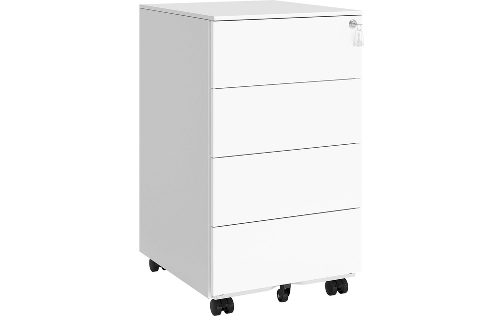 Songmics Chariot multifonction avec 4 tiroirs Blanc