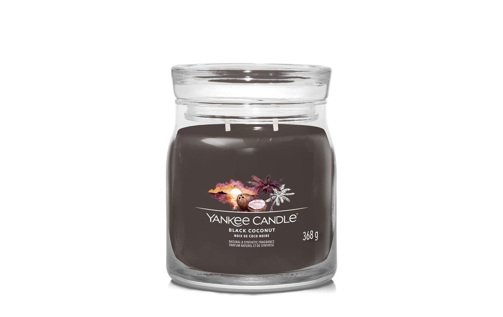 Yankee Candle Signature Bougie parfumée Black Coconut Signature Medium Jar