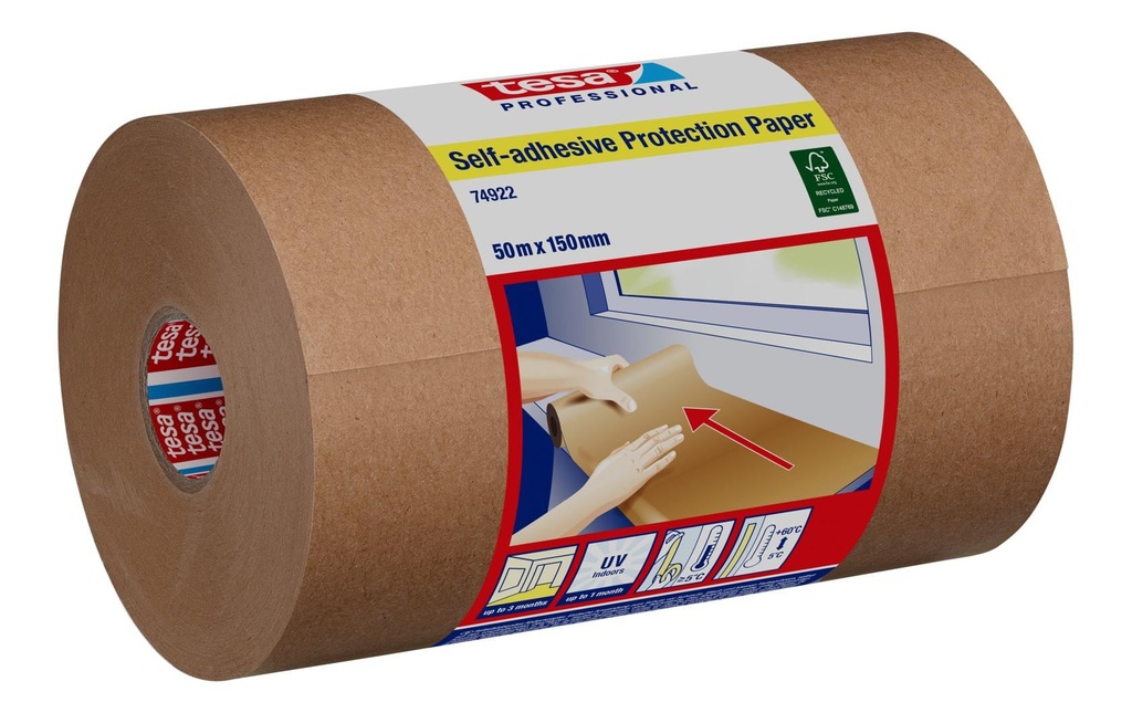 tesa Papier de protection autocollant 1x rouleau de 50 m x 15 cm