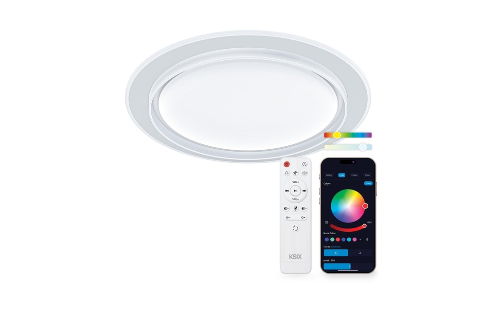 KSiX Plafonnier SmartLED Sfera RGBIC + CCT Blanc 49 cm 4500 lm