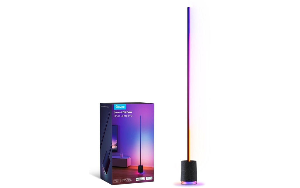 Govee Lyra RGBICWW Lampadaire d'angle avec haut-parleur, noir