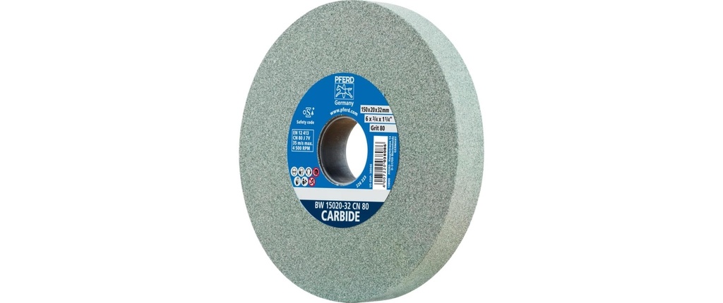 Pferd Meules à chevalet Ø 150 x 20 mm Ø de perçage 32 mm SiC80