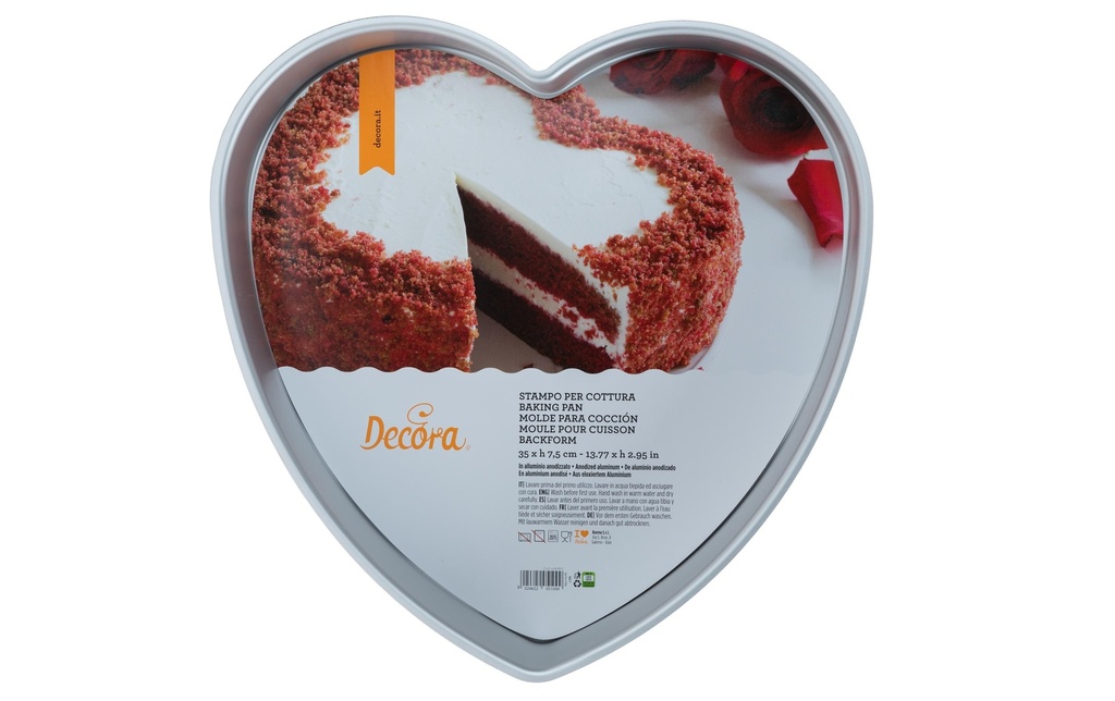 Decora Moule à pâtisserie à motif Coeur, Ø 25 cm, argent