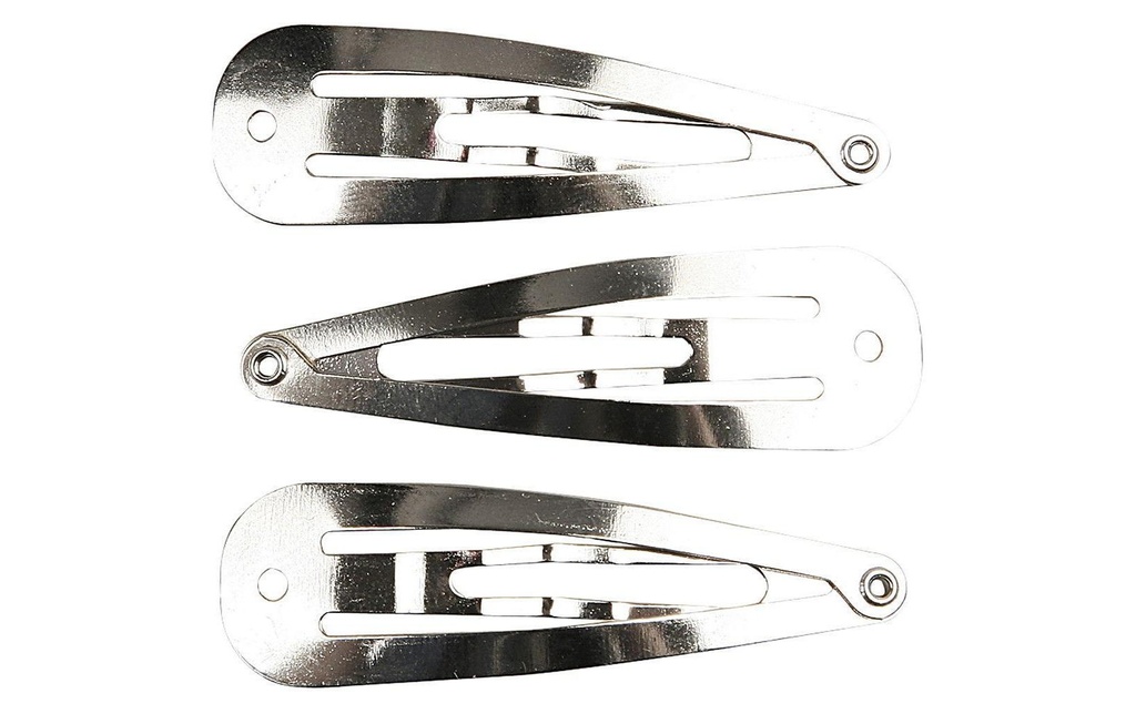 Creativ Company Pince à cheveux 45 mm, 3 pièces, argent