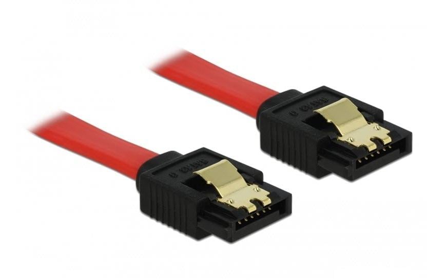 Delock Câble SATA3 rouge, clip, 30 cm