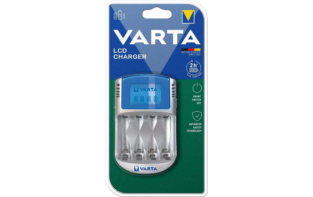 Varta Chargeur LCD Charger, adaptateur 12V inclus (sans batteries)