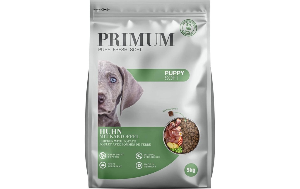 PRIMUM Aliments mi-humides pour animaux Puppy poulet avec pomme de terre 5 kg
