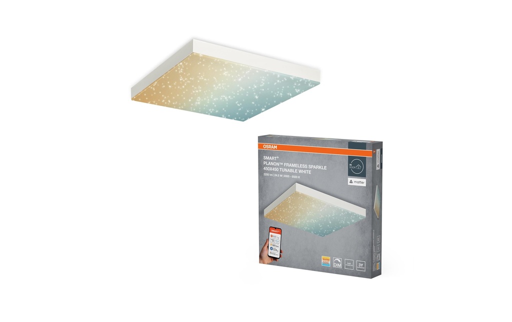 OSRAM Panneau à LED SMART+ Matter Planon Sparkle 450 x 450 mm TW