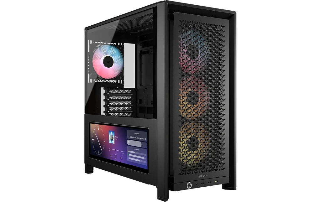 Corsair Boîtier d’ordinateur FRAME 4000D LCD RS ARGB Premium Mid-Tower