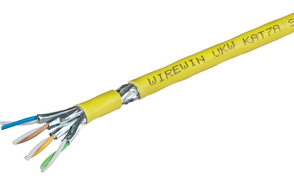 Wirewin Câble de pose VKW SFTP K7A LSOH3 Cat 7A, S/FTP, 1000 m, Jaune