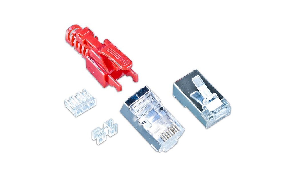 Wirewin Connecteur RJ45 KAT6A Securelock 10 Pièce/s, Rouge