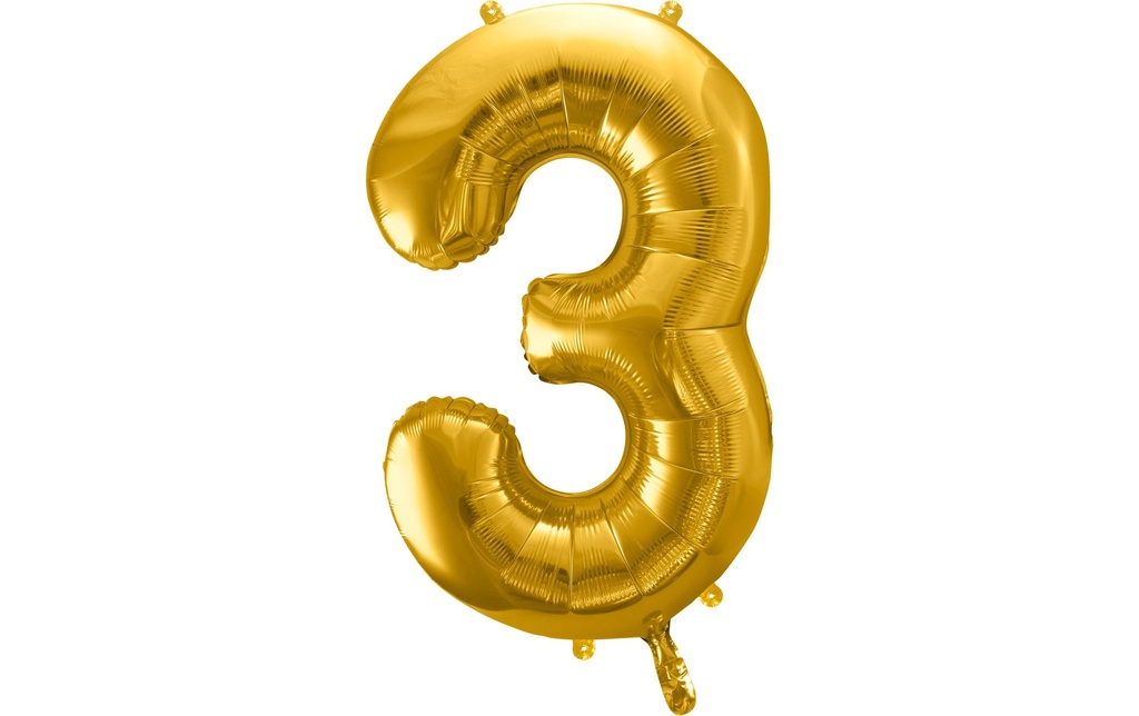 Partydeco Ballon en aluminium Chiffre 6 grand 86 cm, doré, 1 pièce