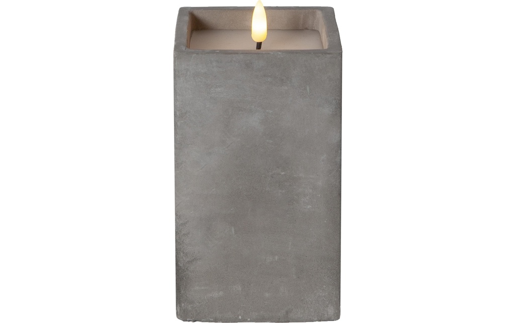 Star Trading Bougie LED Flamme Cem, 9 x 9 x 16.5 cm, Gris
