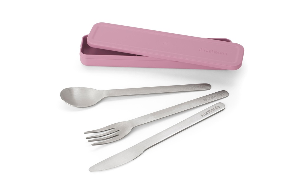 Brabantia Couverts à emporter Make & Take 3-parties, Rose/Rose